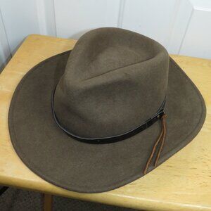 Hats In The Belfry Brown Fedora Hat XXL 100% Wool Felt Classic Hat